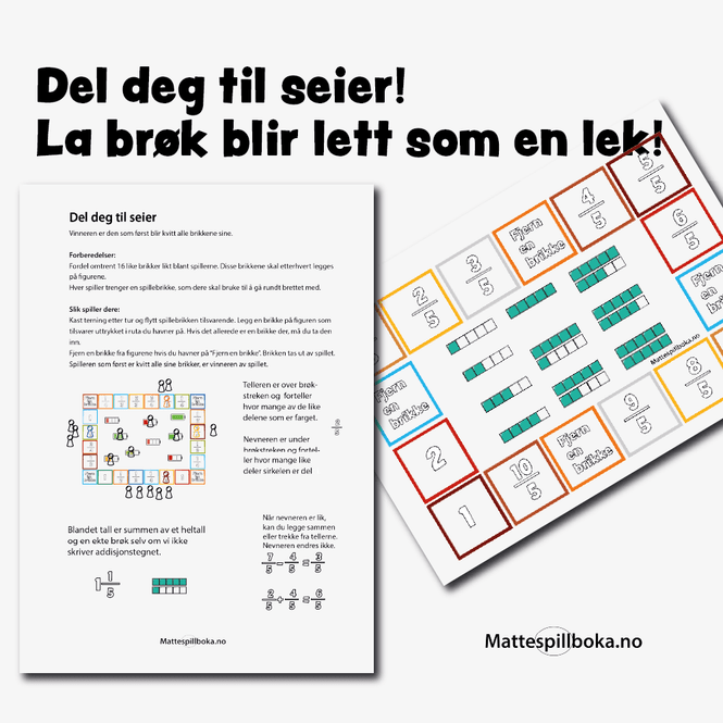 Hovedbilde Brøk- mindre enn en, uekte brøk og blandet tall