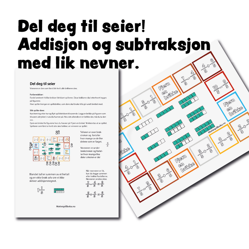 Brøk med lik nevner- addisjon og subtraksjon