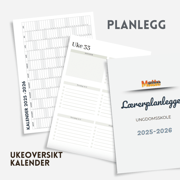 Planlegger for lærere i ungdomsskole | Skoleåret 2025&#8211;2026