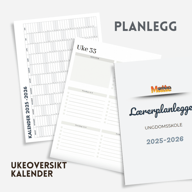 Hovedbilde Planlegger for lærere i ungdomsskole | Skoleåret ...